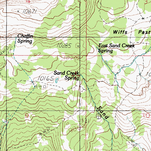 Topographic Map of Sand Creek Spring, UT