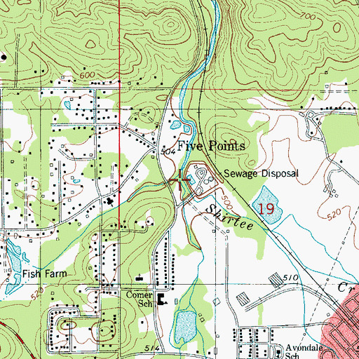 Topographic Map of McClungs Creek, AL