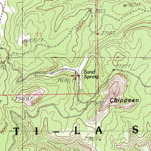 Topographic Map of Sand Spring, UT