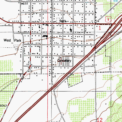 Topographic Map of Santaquin City Cemetery, UT