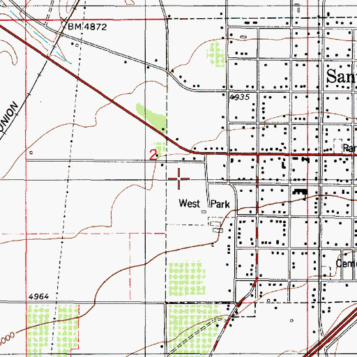 Topographic Map of Santaquin Elementary School, UT