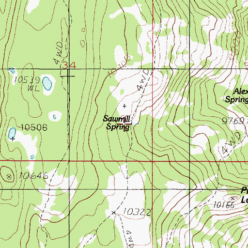 Topographic Map of Sawmill Spring, UT