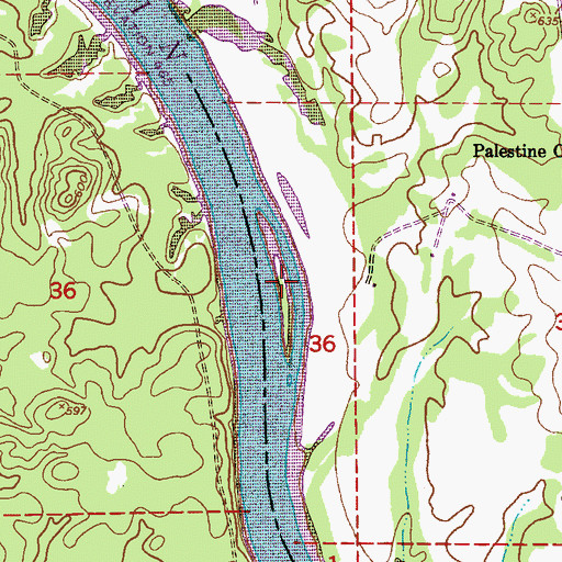 Topographic Map of McCoys Island (historical), AL