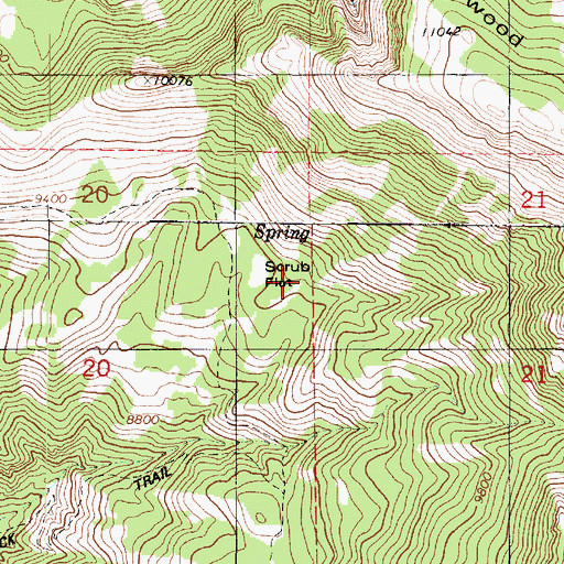 Topographic Map of Scrub Flat, UT