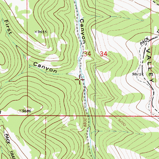 Topographic Map of Second Canyon, UT