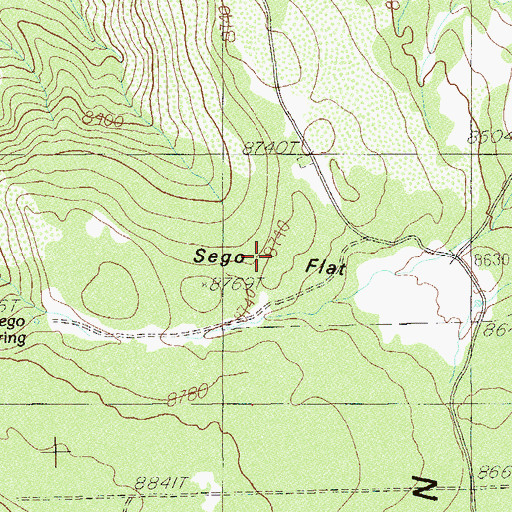 Topographic Map of Sego Flat, UT