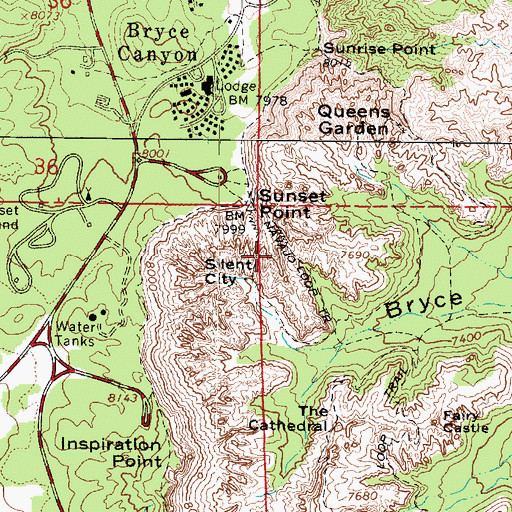 Topographic Map of The Sentinel, UT