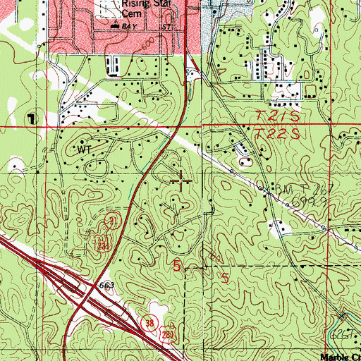Topographic Map of Memorial Hospital (historical), AL