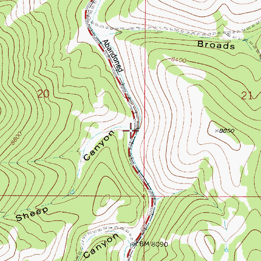 Topographic Map of Sheep Canyon, UT