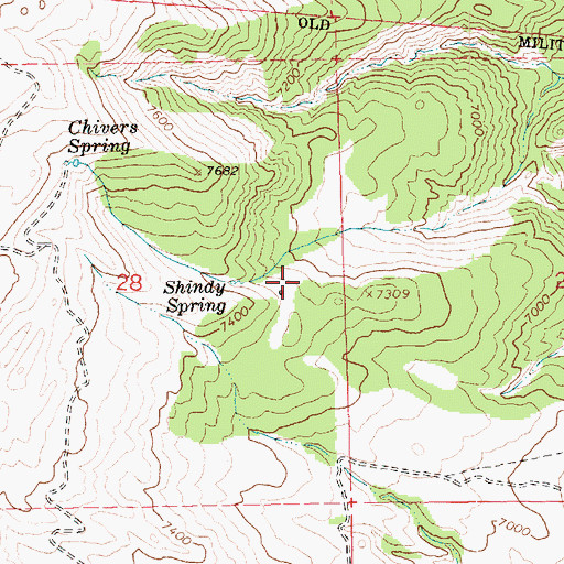 Topographic Map of Shindy Hollow Picnic Site, UT