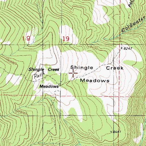 Topographic Map of Shingle Creek Meadows, UT
