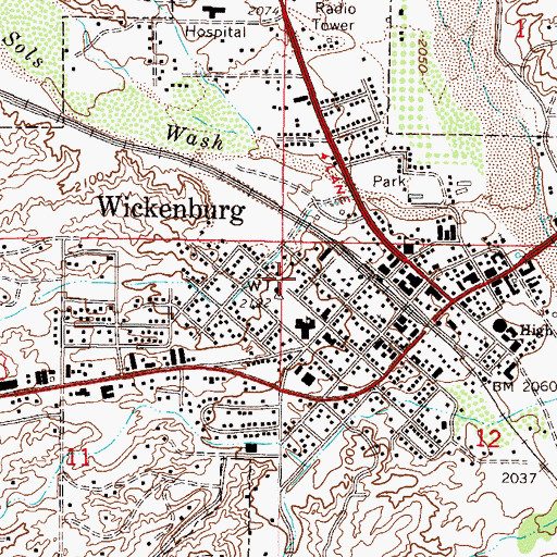 Topographic Map of Garcia School, AZ