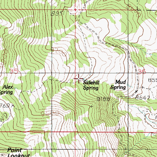 Topographic Map of Sidehill Spring, UT