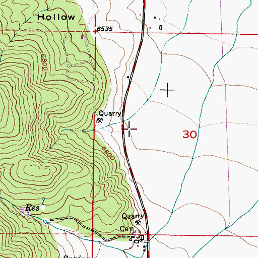 Topographic Map of Silver Springs, UT