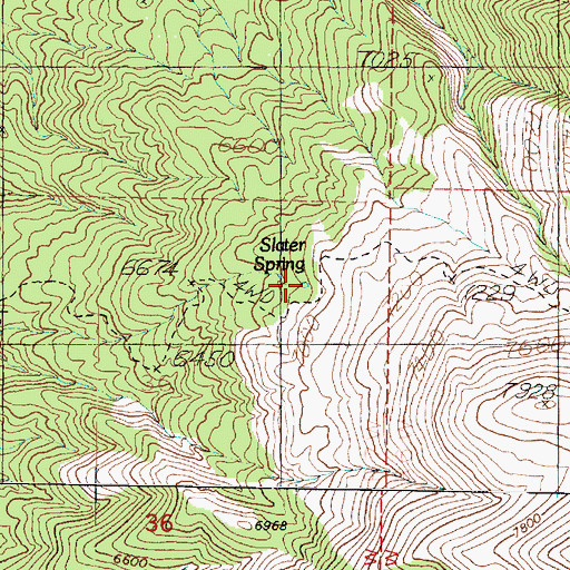Topographic Map of Slater Spring, UT
