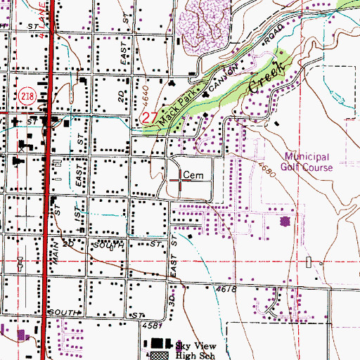 Topographic Map of Smithfield City Cemetery, UT