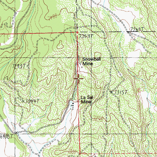 Topographic Map of Snowball Mine, UT