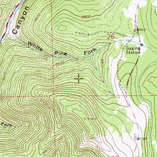 Topographic Map of Snowland Ski Area, UT