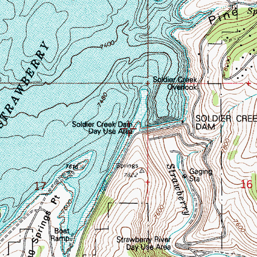Topographic Map of Soldier Creek Dam Day Use Area, UT