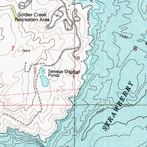 Topographic Map of Soldier Creek Recreation Complex, UT