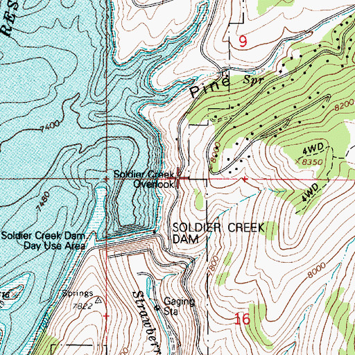 Topographic Map of Soldier Creek Overlook, UT