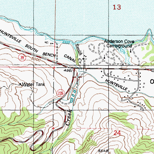 Topographic Map of South Arm Campground, UT