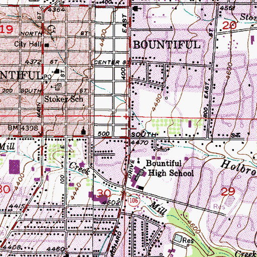 Topographic Map of South Davis Community Hospital, UT