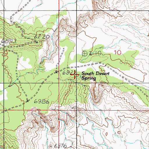 Topographic Map of South Desert Spring, UT