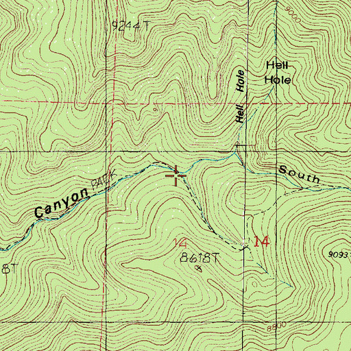 Topographic Map of South Fork Baker Canyon, UT