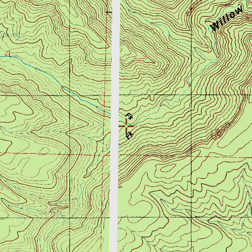 Topographic Map of South Fork Willow Creek, UT