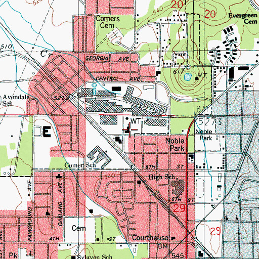 Topographic Map of Mignon United Methodist Church, AL