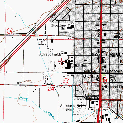 Topographic Map of Spanish Fork High School, UT