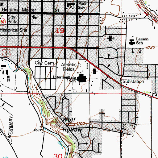 Topographic Map of Spanish Fork Junior High School, UT
