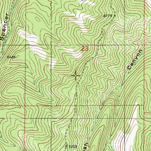 Topographic Map of Spencer Fork Wildlife Management Area, UT