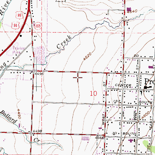 Topographic Map of Spring Creek Middle School, UT