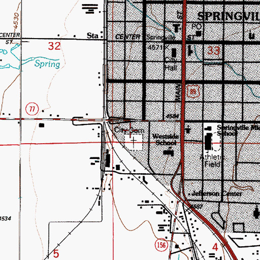 Topographic Map of Historic Springville City Cemetery, UT