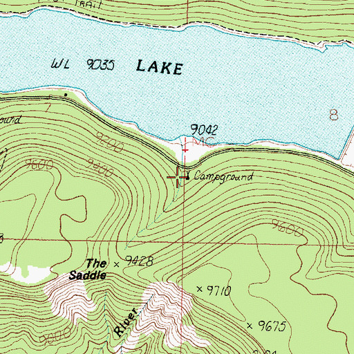 Topographic Map of Spruces Campground, UT