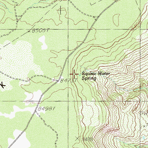 Topographic Map of Squaw Water Spring, UT