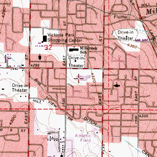 Topographic Map of Saint Mark's Hospital, UT