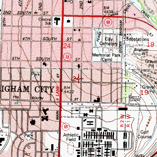 Topographic Map of Saint Michaels Episcopal Church, UT