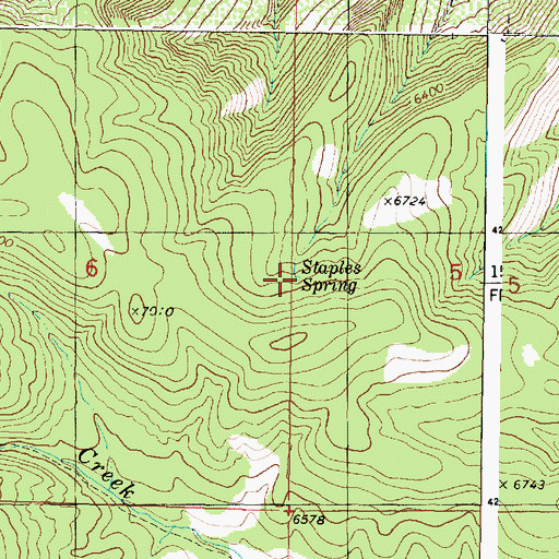 Topographic Map of Staples Spring, UT