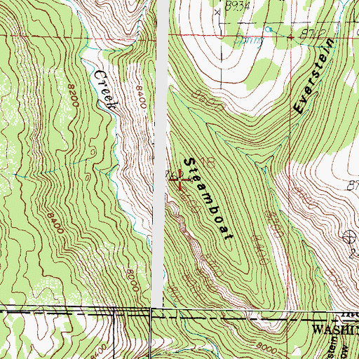 Topographic Map of Steamboat, UT