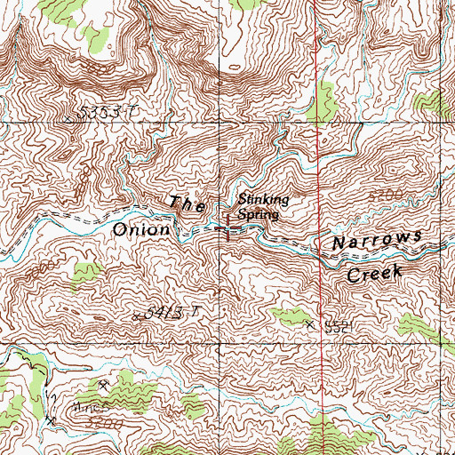 Topographic Map of Stinking Spring, UT