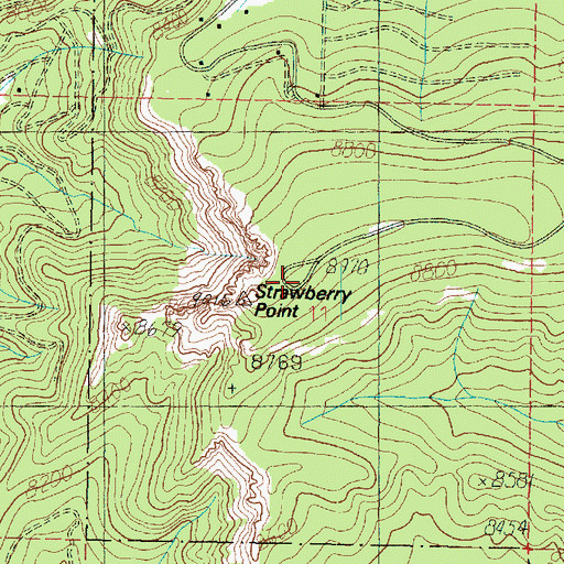 Topographic Map of Strawberry Point View Area, UT