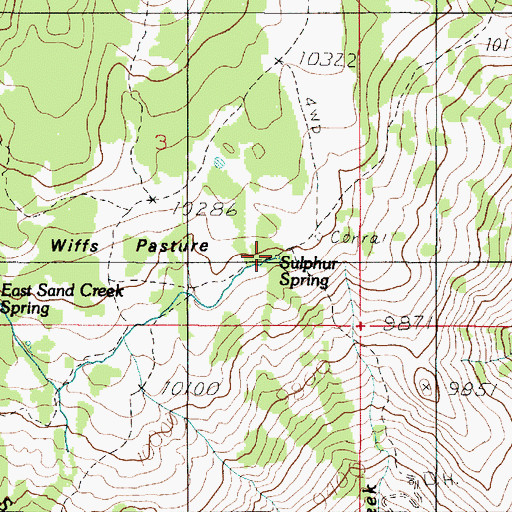 Topographic Map of Sulphur Spring, UT