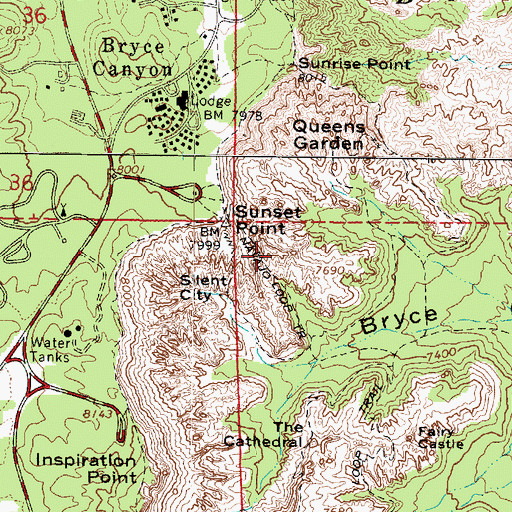 Topographic Map of Thors Hammer, UT