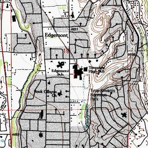 Topographic Map of Timpview High School, UT