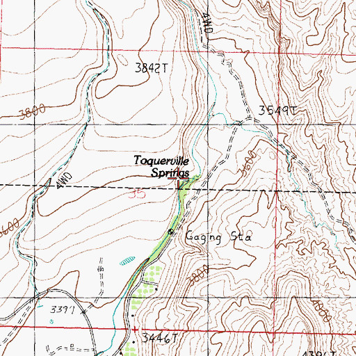 Topographic Map of Toquerville Springs, UT