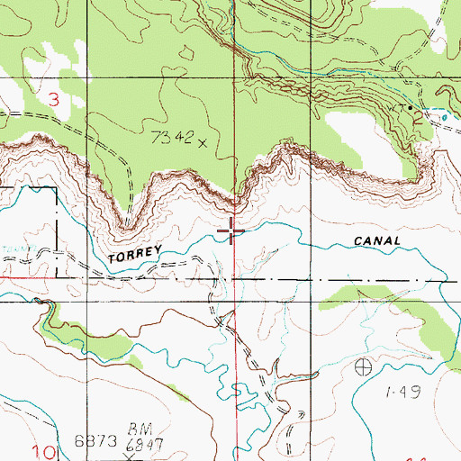Topographic Map of Torrey Canal, UT