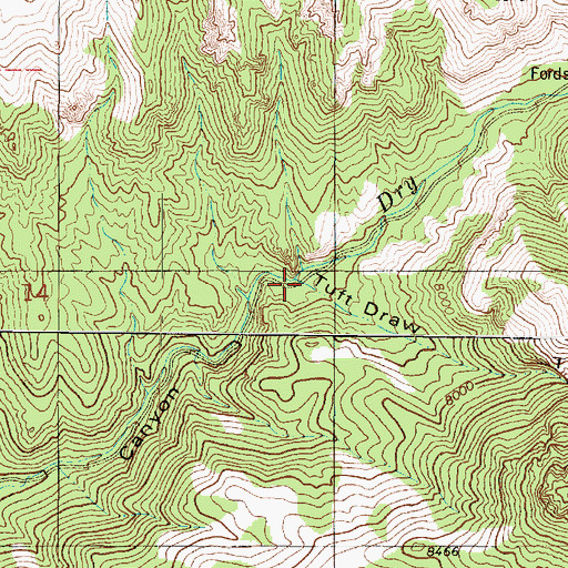 Topographic Map of Tuft Draw, UT